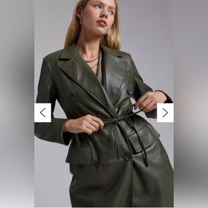 NWT Vegan Leather Trench Coat
